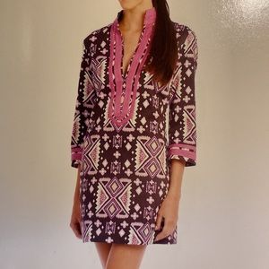 Tory Burch Purple Ikat Mini Dress M NWT stretch sateen